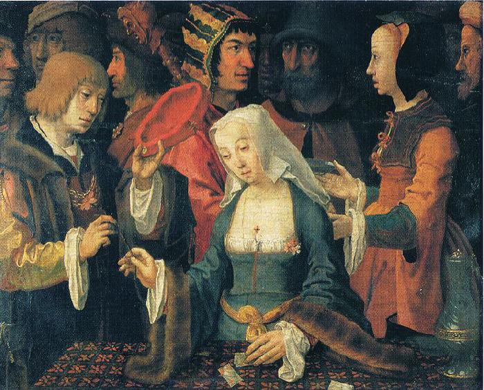 Lucas van Leyden The fortune-teller. Norge oil painting art